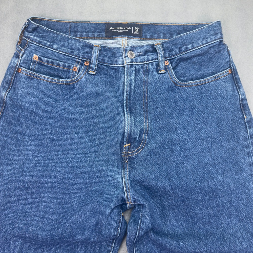 Abercrombie & Fitch Baggy Authentic Rigid Denim Jeans 30x30 Blue - Picture 2 of 10